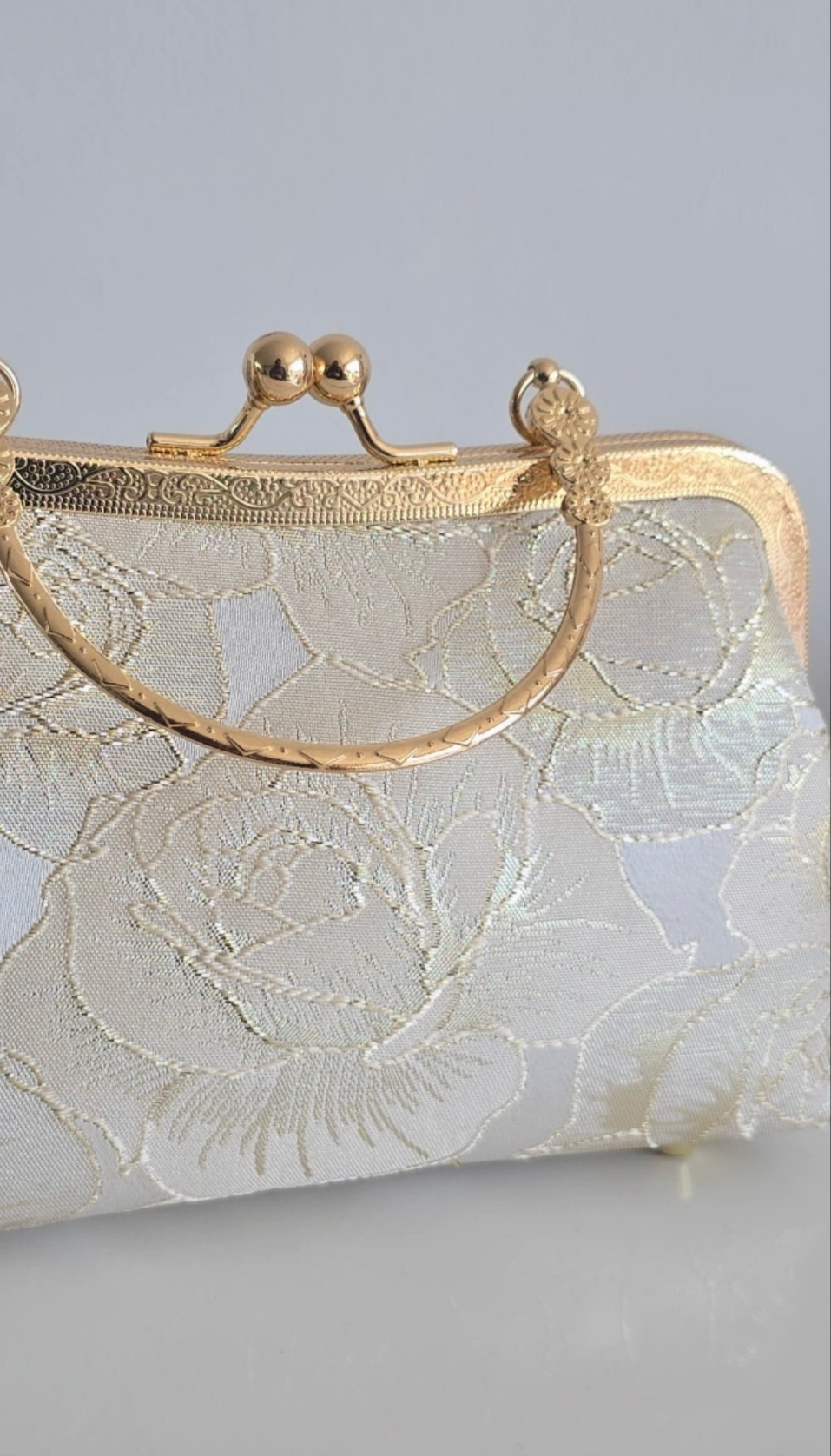 Gold Flower Embroidery clutch/cross Bag