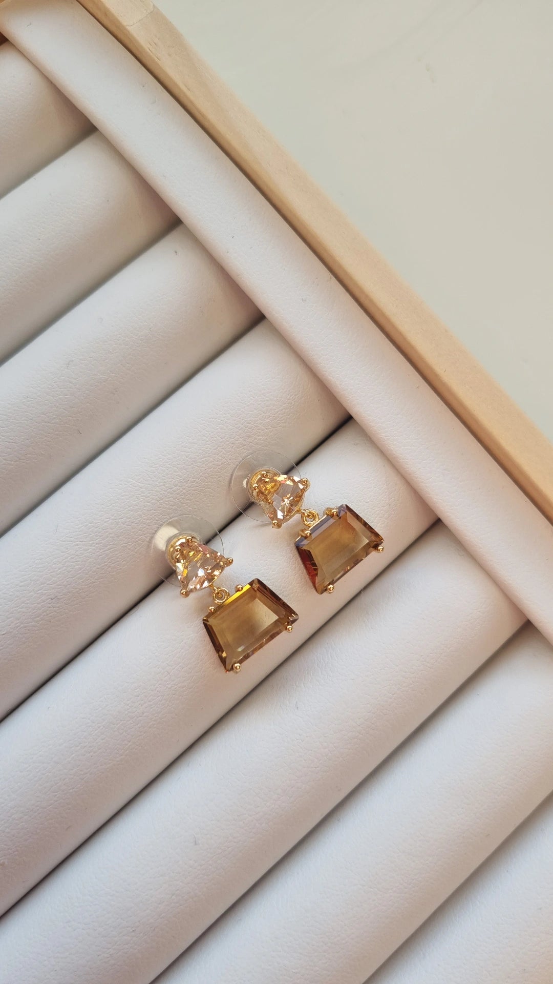 Brown crystal earrings
