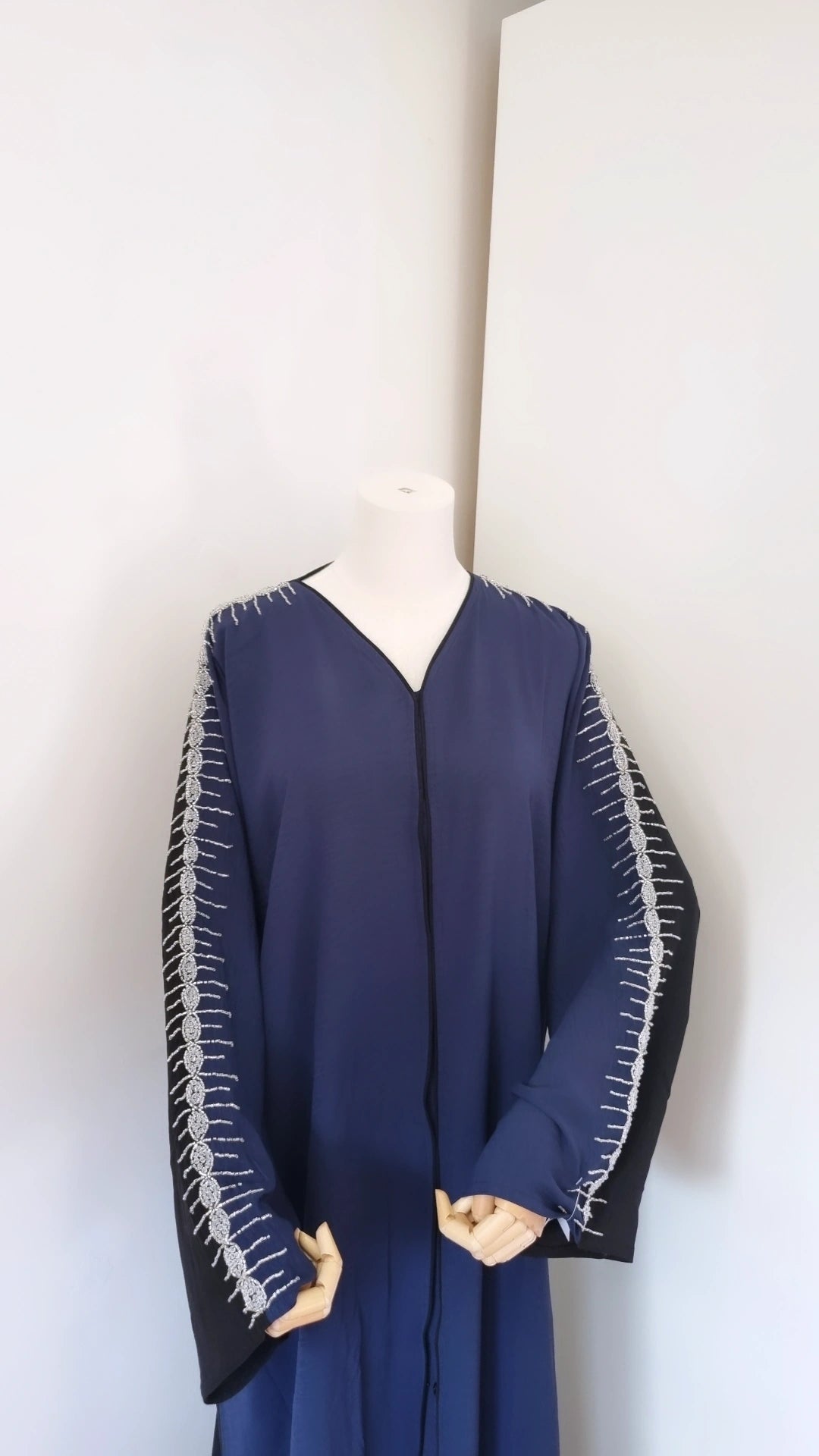 Navy and black abaya with embellishments