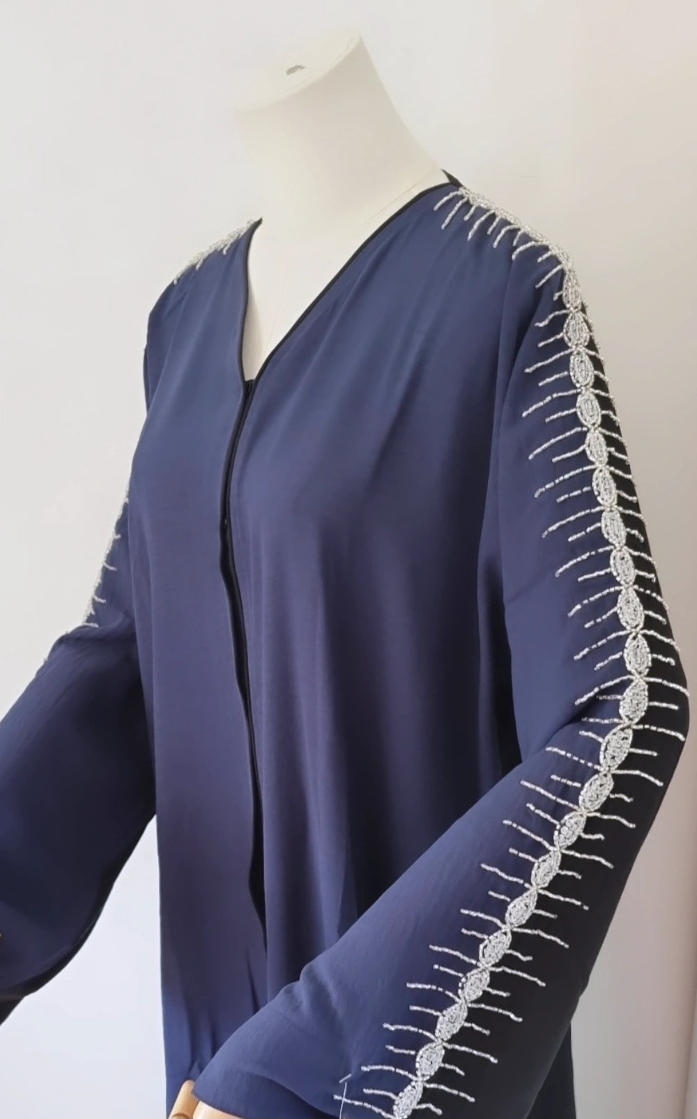 Navy and black abaya with embellishments