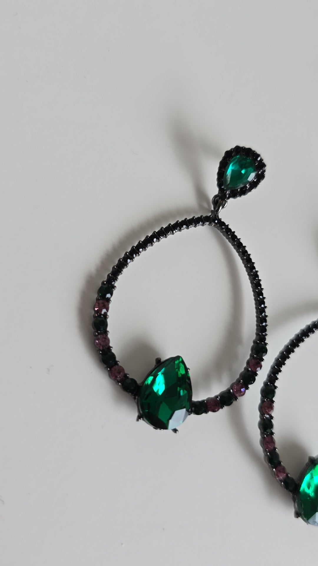 Forest green drop earrings