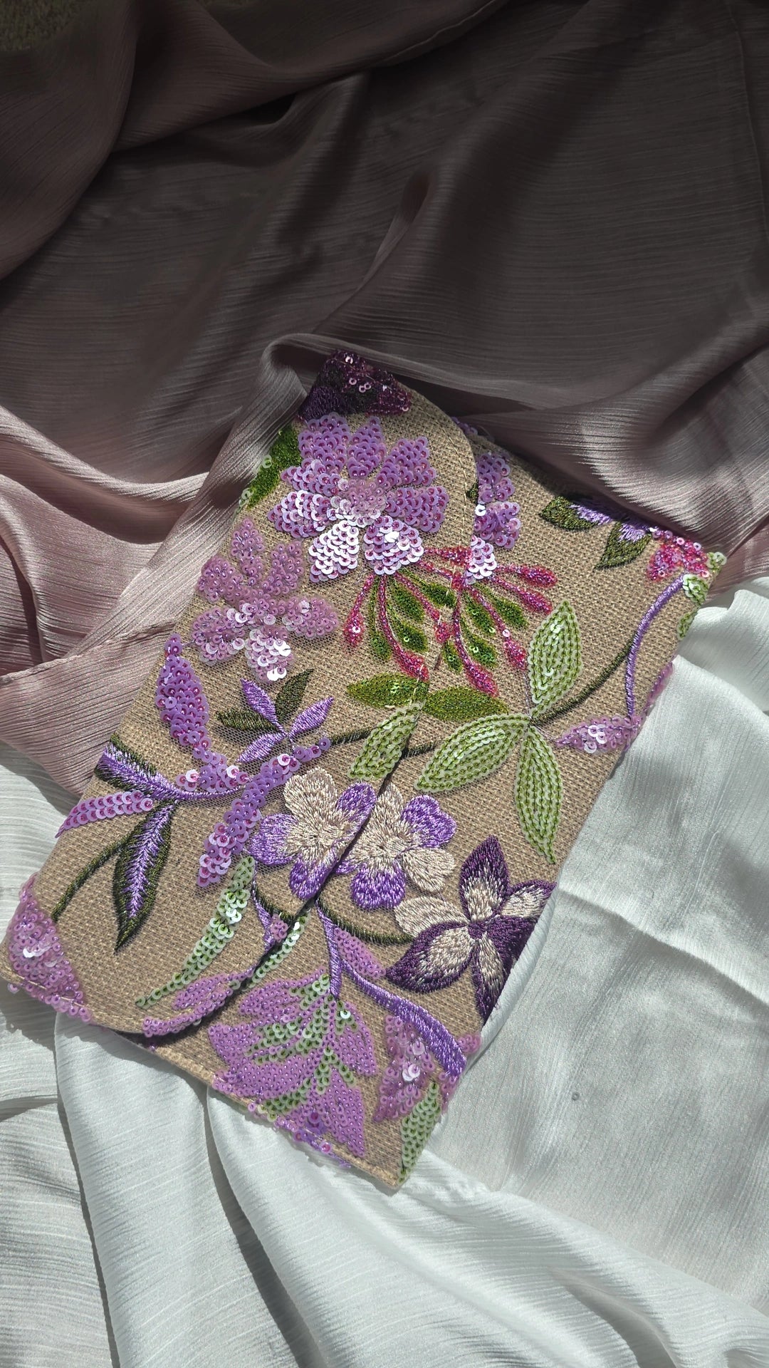 Floral envelope clutch Bag