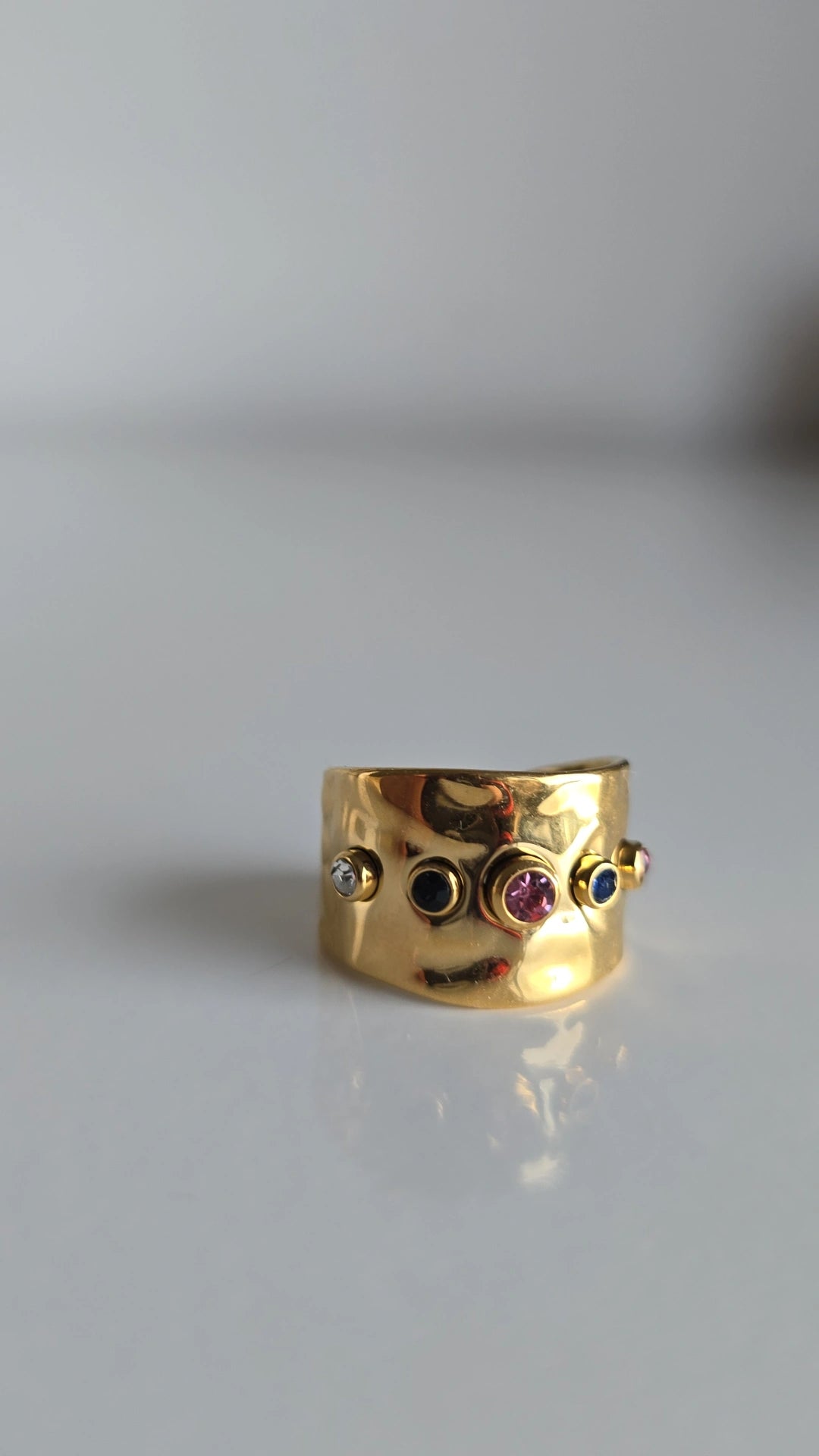 18k Gold plated Multil colour Cuff Ring