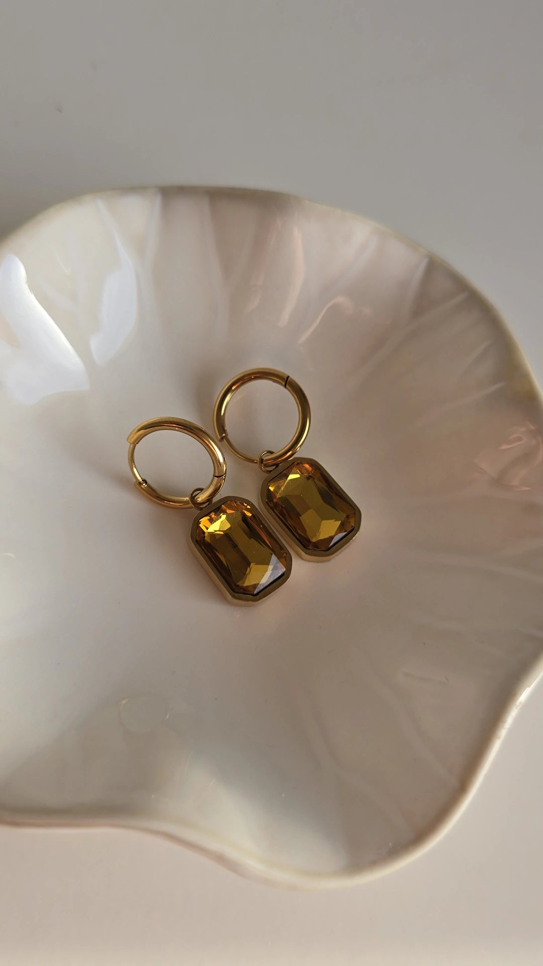 18k Gold plated Yellow drop earring