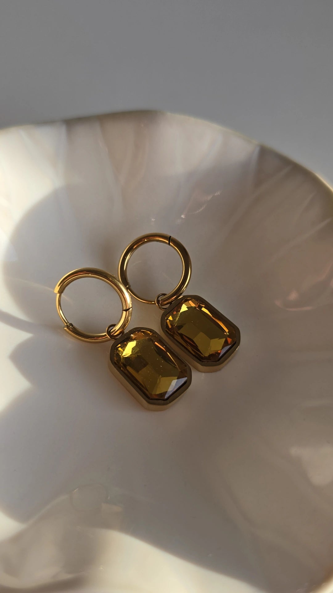18k Gold plated Yellow drop earring