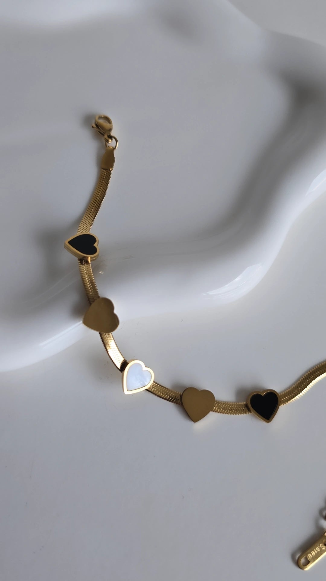 Personalised Gold plated 5 hearts bracelet