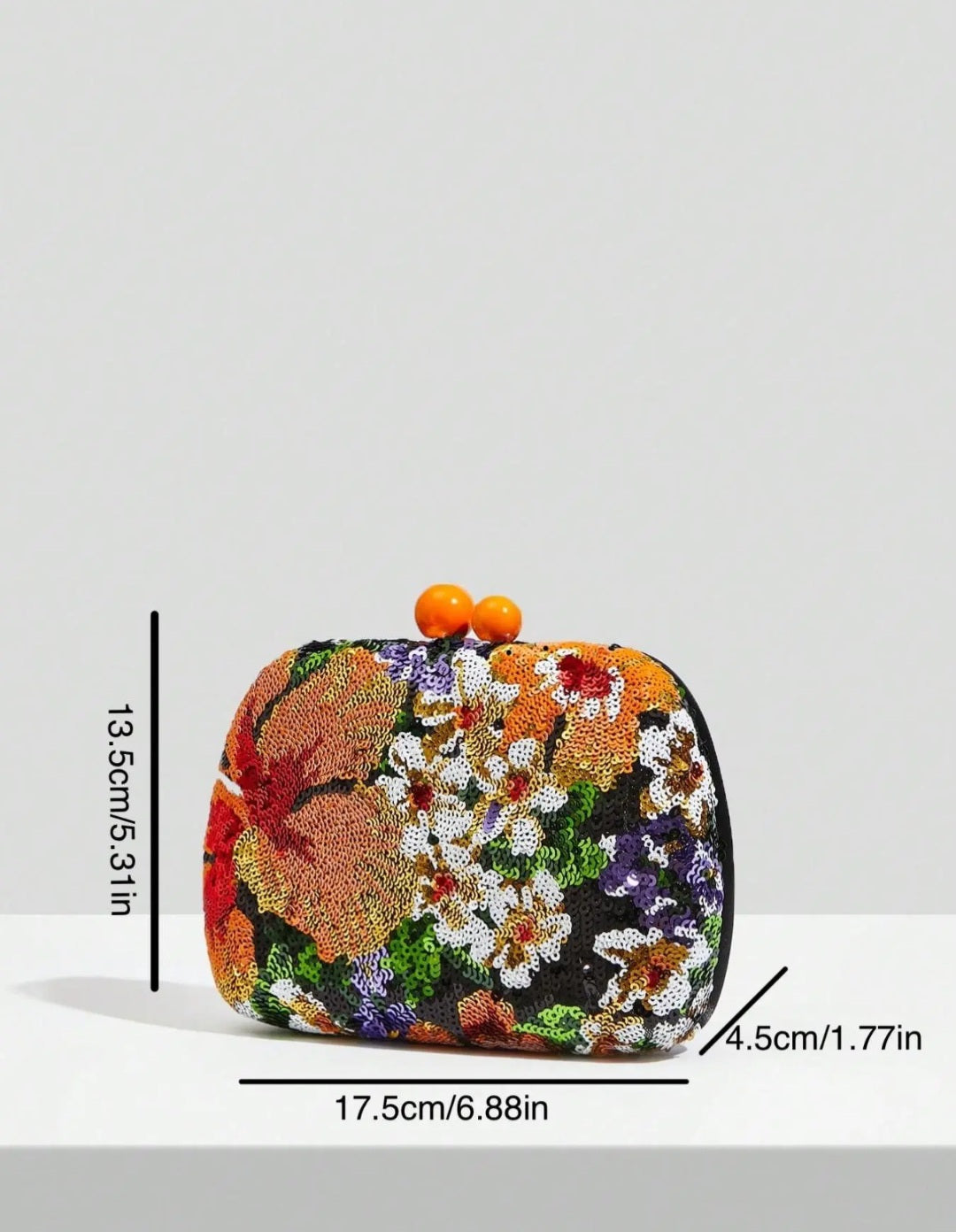 Sequin forest magnet clutch Bag