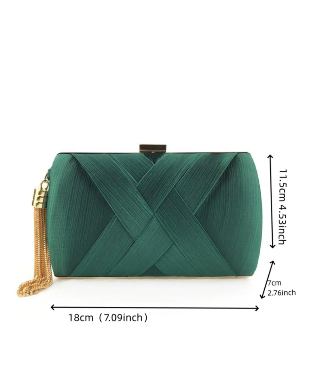 Teal dark green clutch Bag