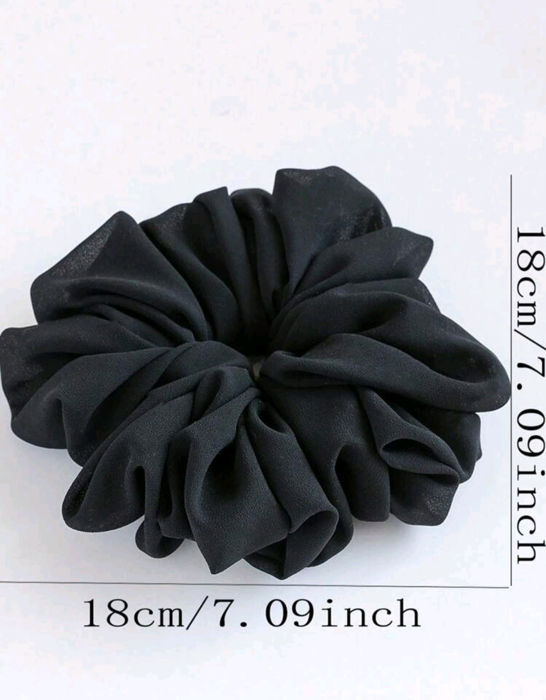 Black Large Chiffon Scrunchie