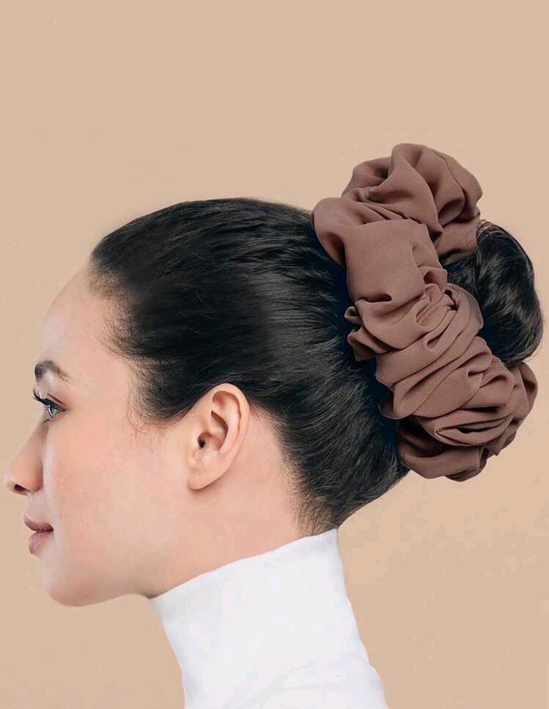 Mocha Large chiffon Scrunchie