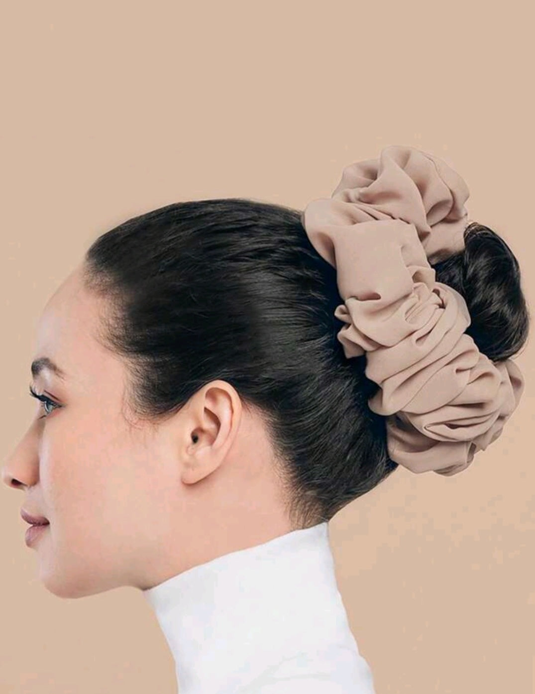 Light beige Large chiffon Scrunchie