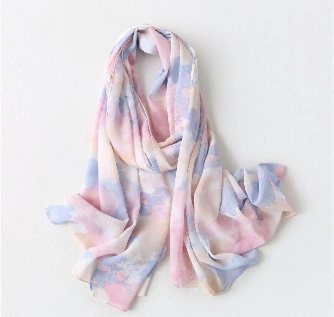 Pink Cloud Tie Dye hijab