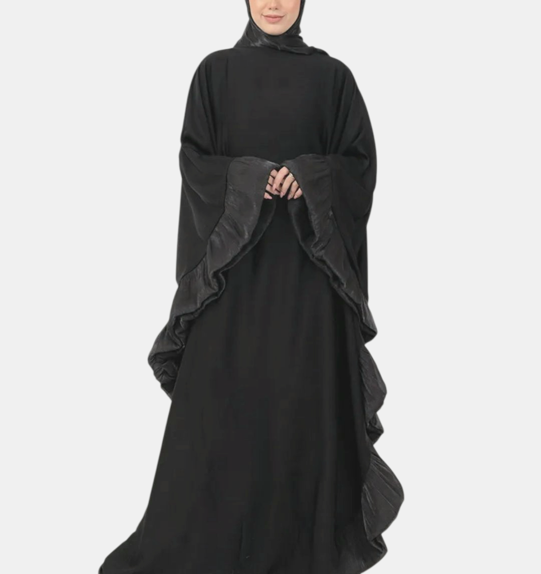 Black frill Khaftan Abaya