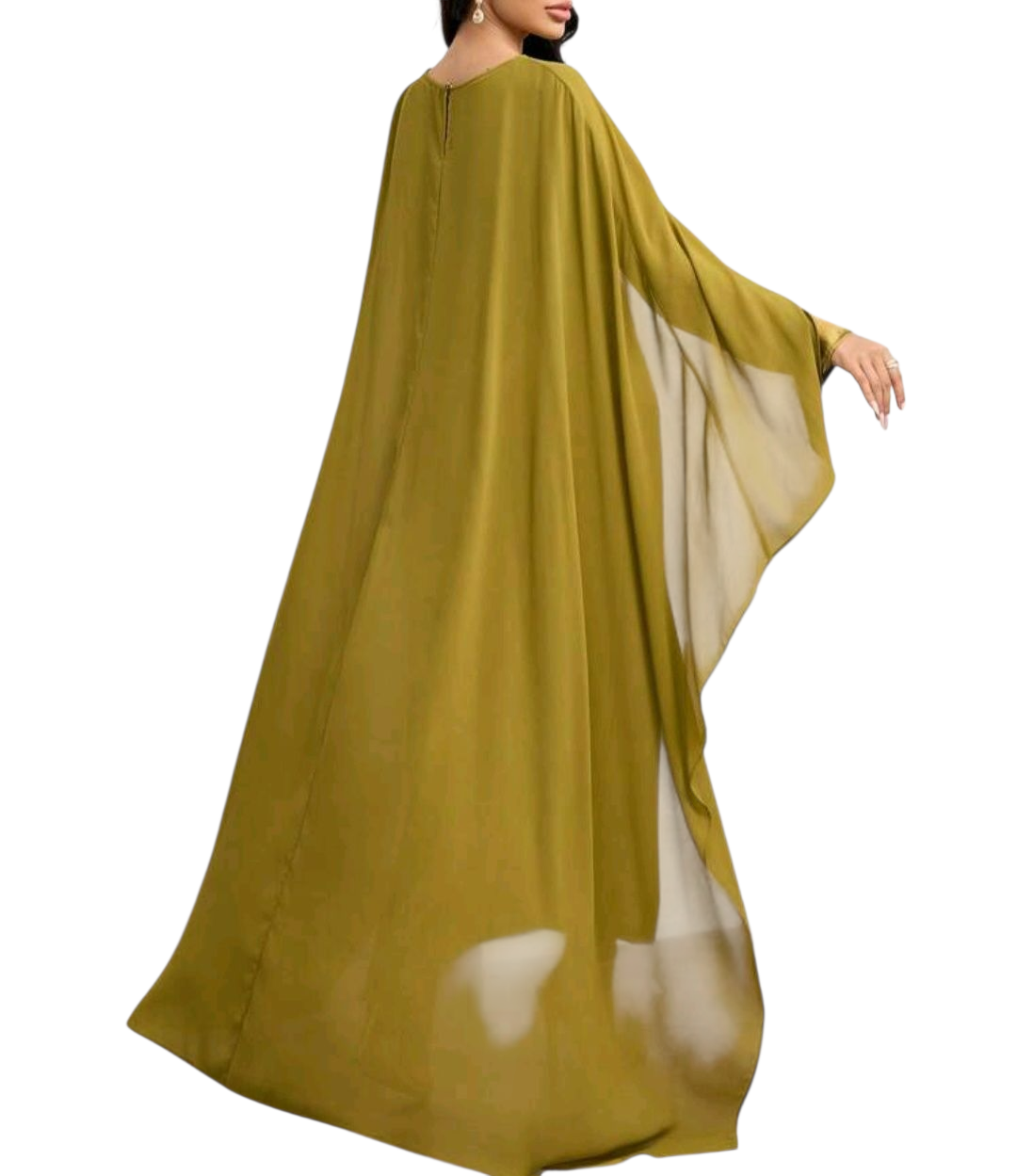 Olive Green Cape Dress