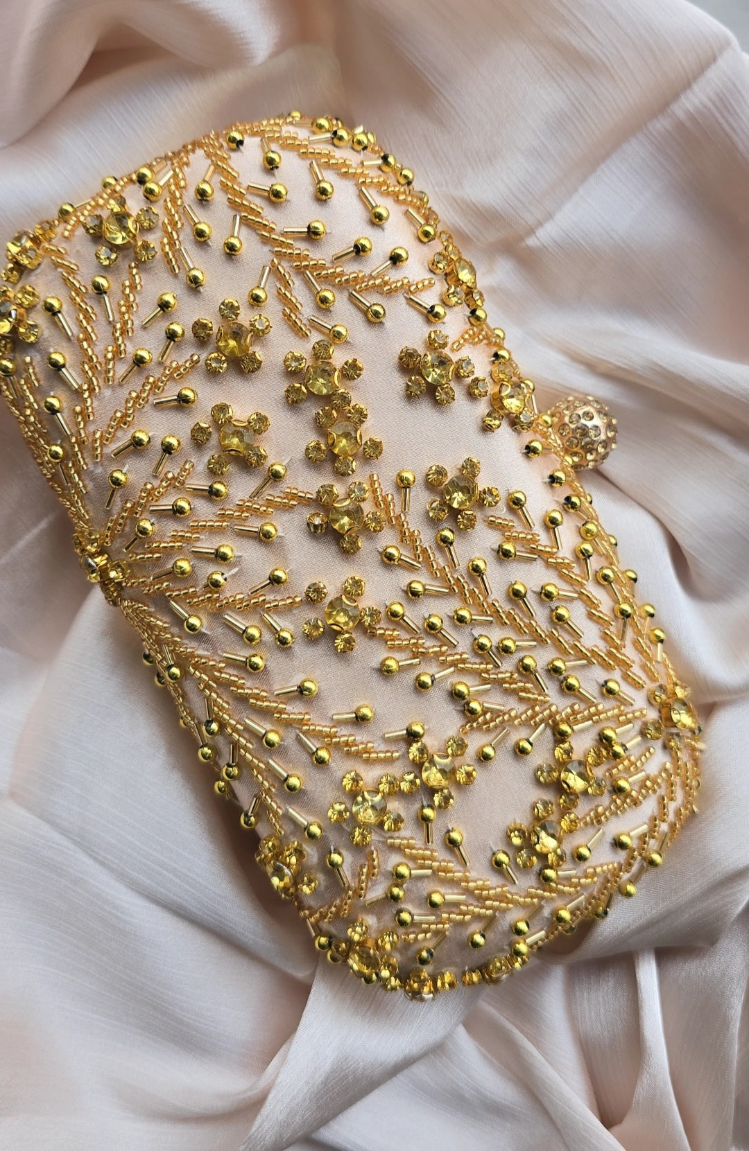 Gold Beaded Clutch bag