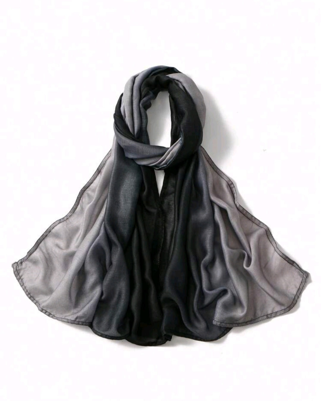 Ombrè Black+Grey Hijab