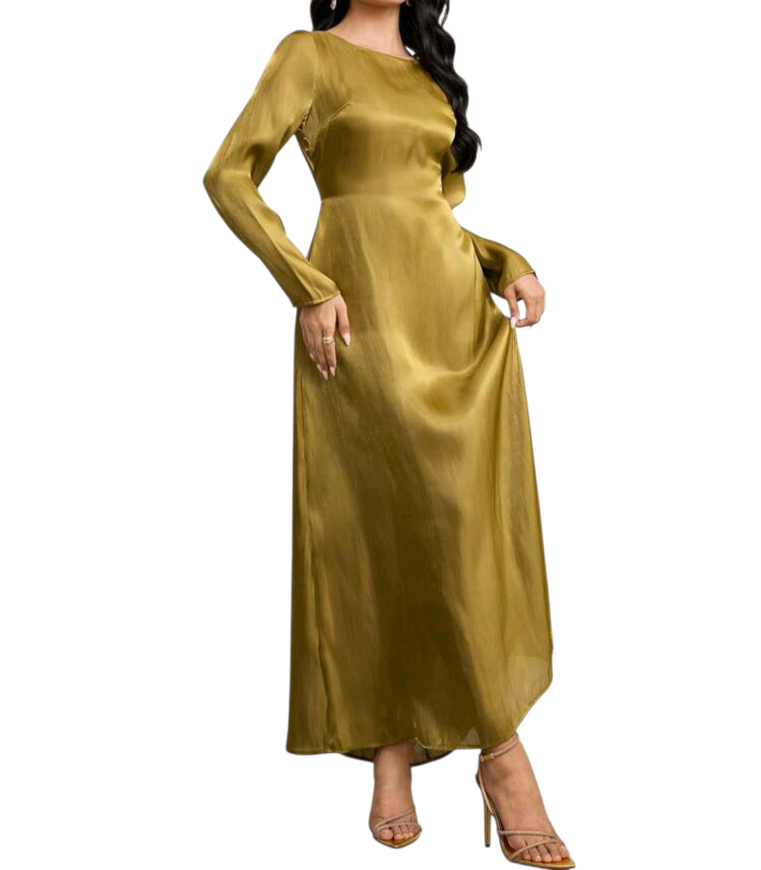Olive Green Cape Dress