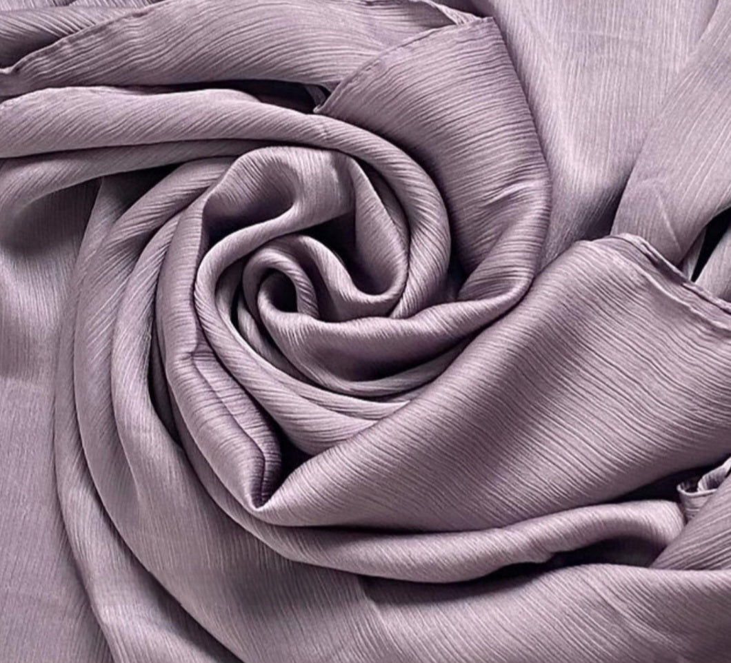 Satin Crinkle Lavender Hijab