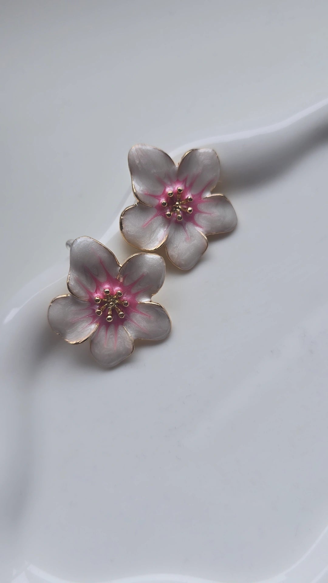 Baby Pink Flower Earrings