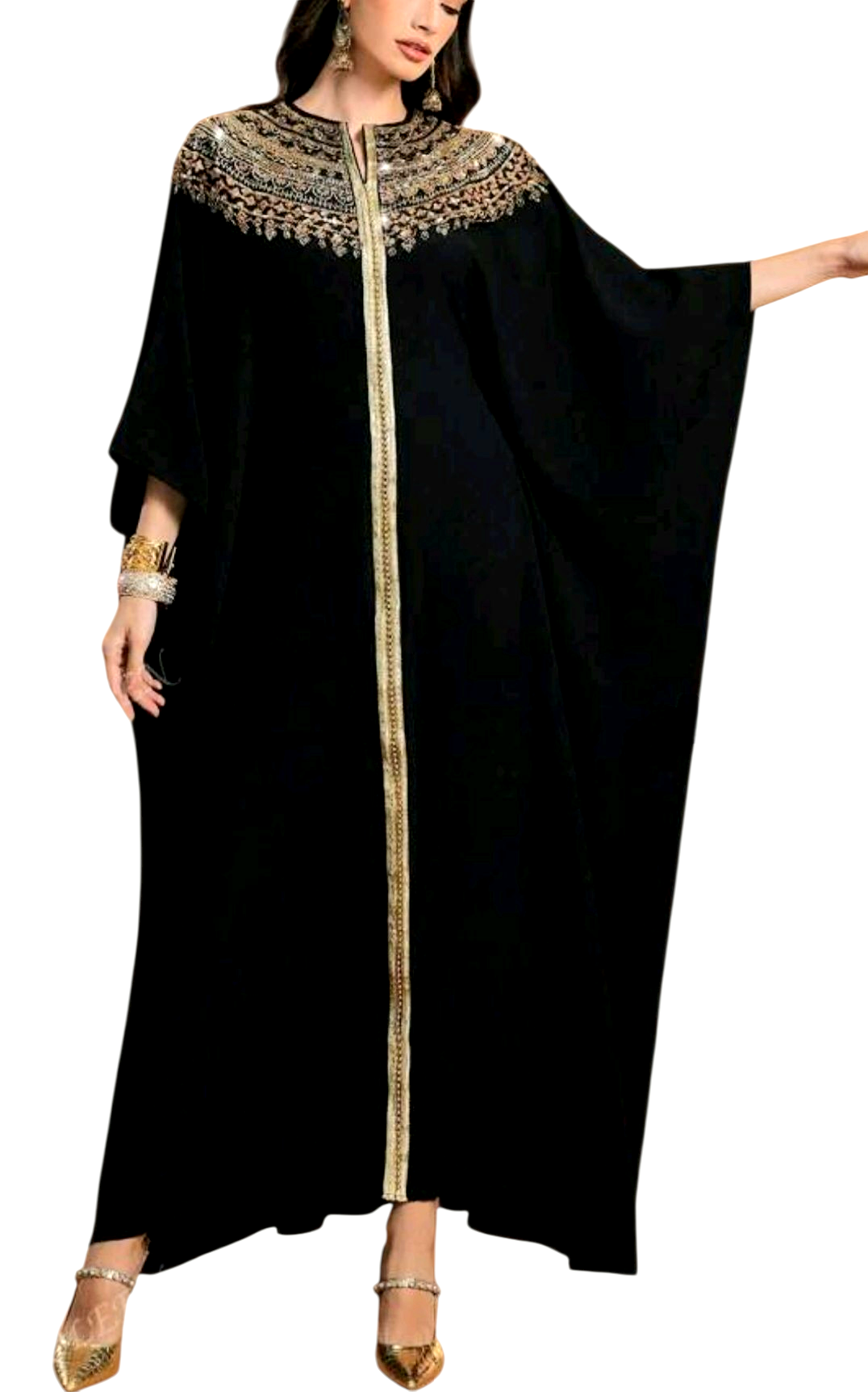 Embellished Round Neck Abaya