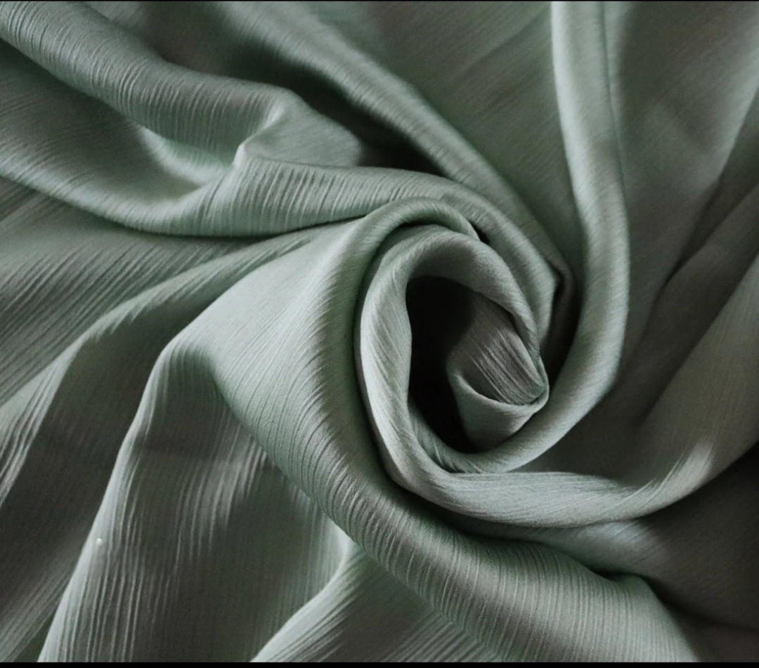 Satin Crinkle Mint Hijab