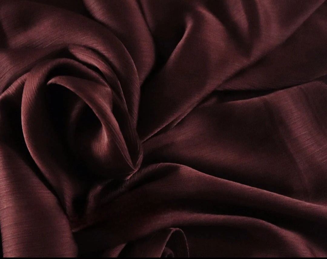 Satin Crinkle Dark Burgandy Hijab