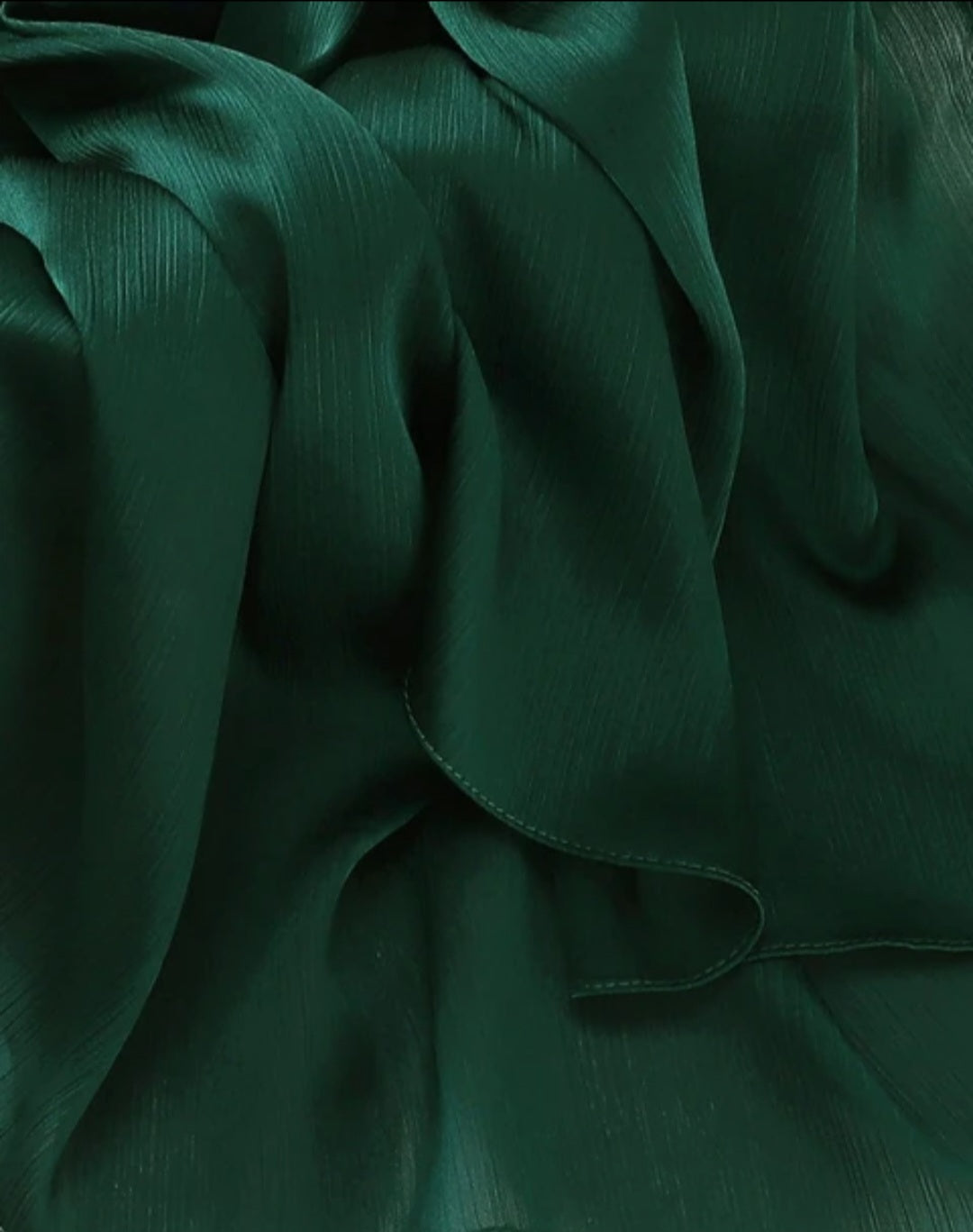 Bottle Green satin crinkle hijab