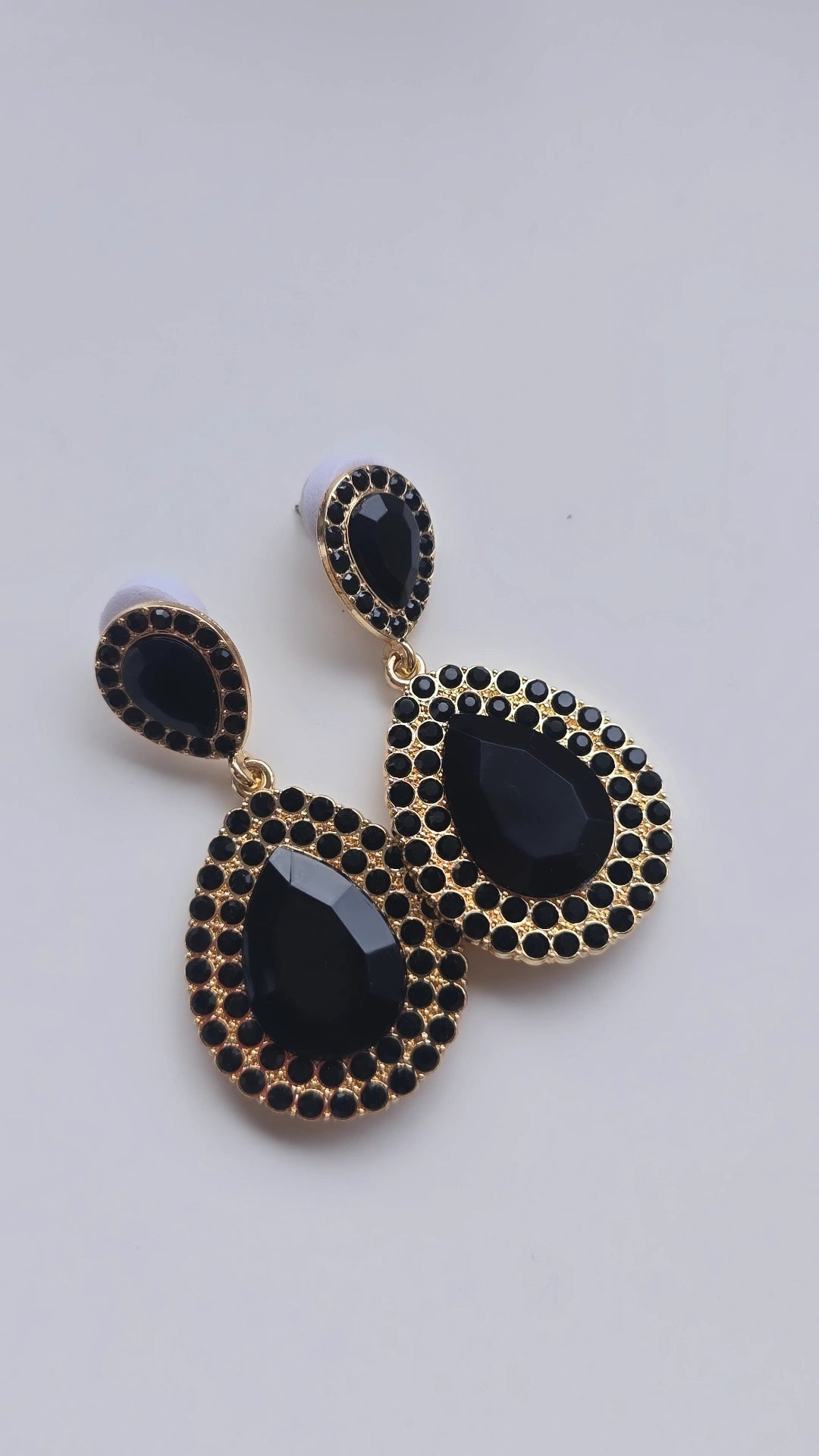 Black Tear drop Earrings