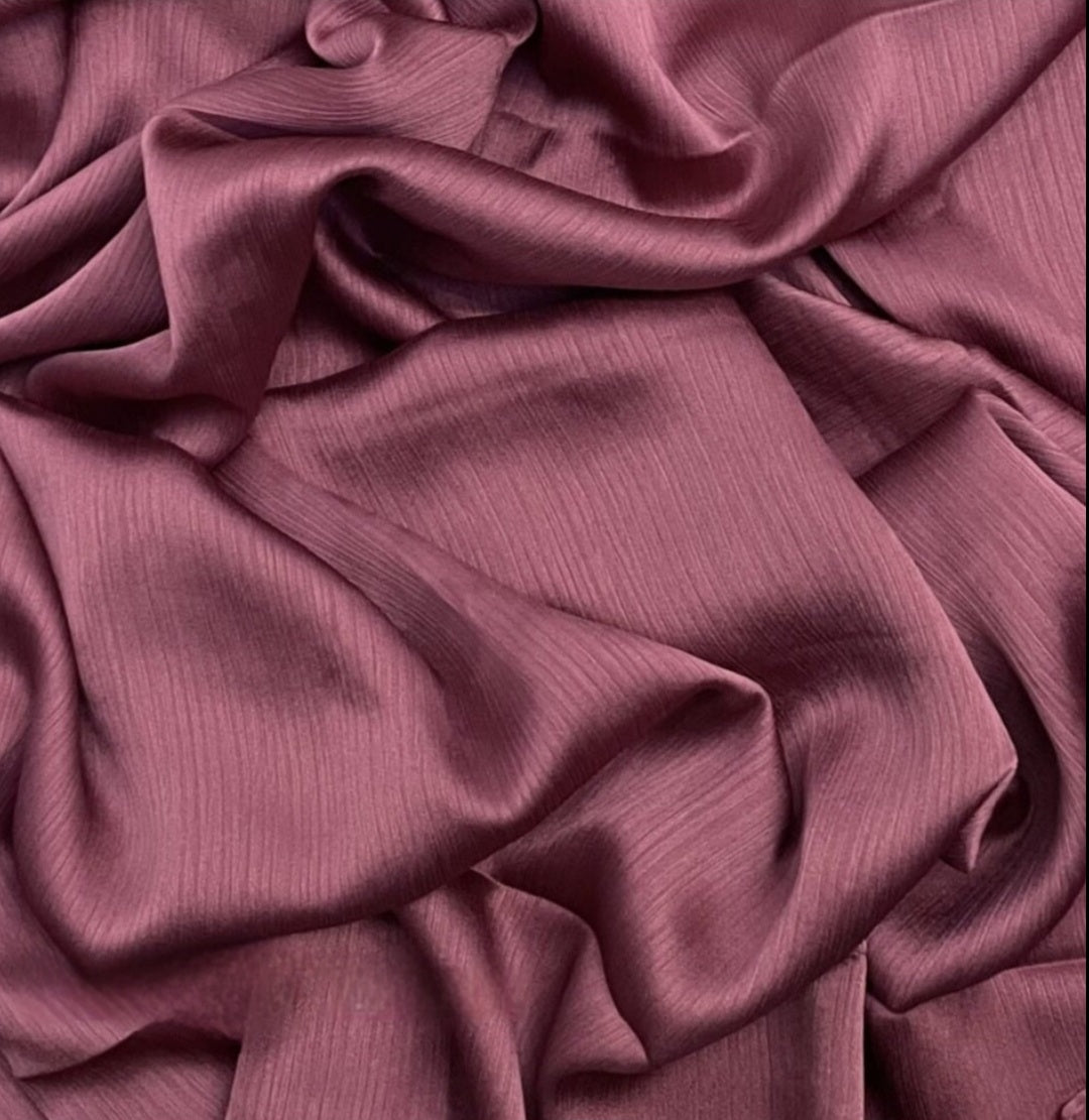 Satin Crinkle Cherry pink Hijab