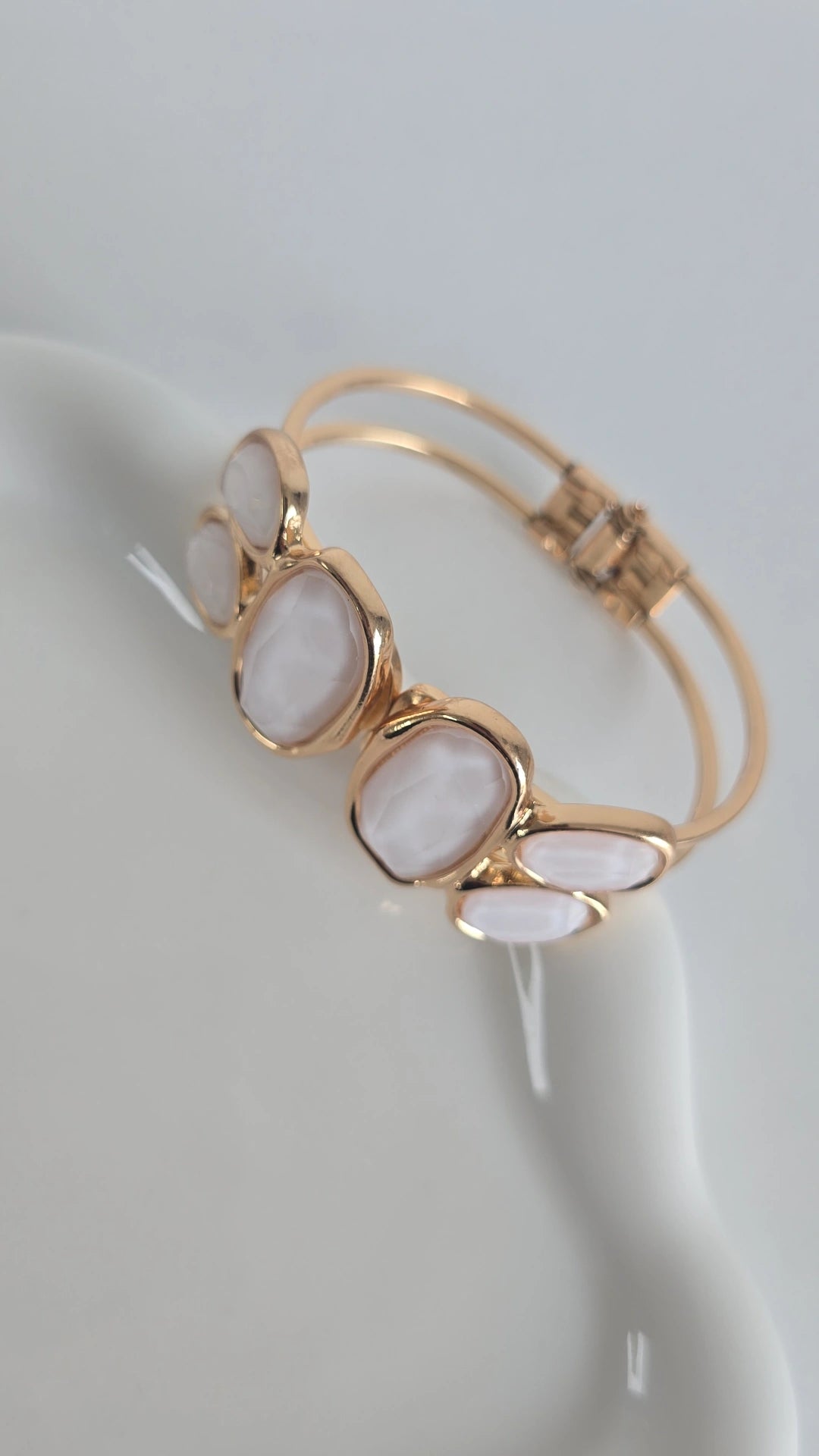 White vintage style open bangle