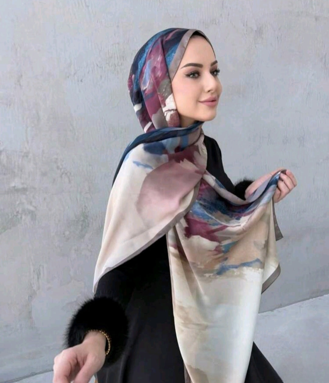 Retro water colours hijab