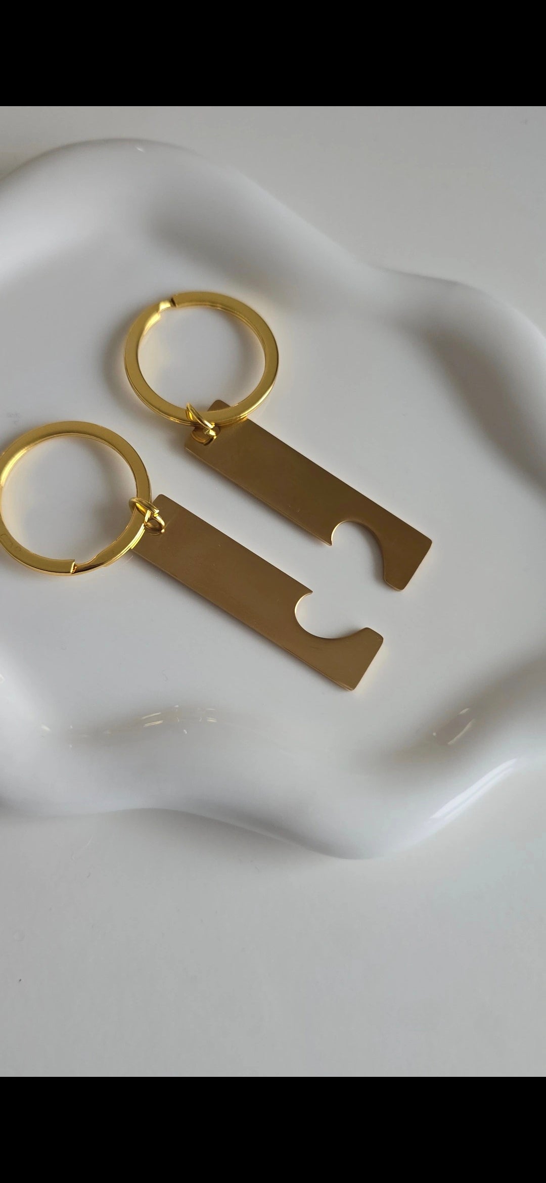 2pcs connecting heart engraved keyring