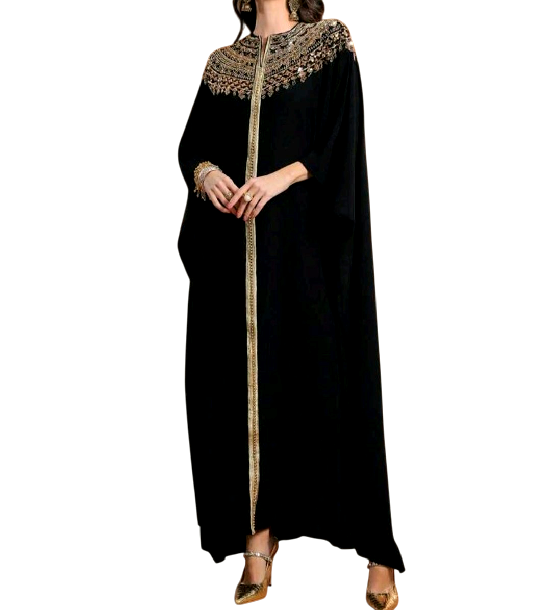 Embellished Round Neck Abaya