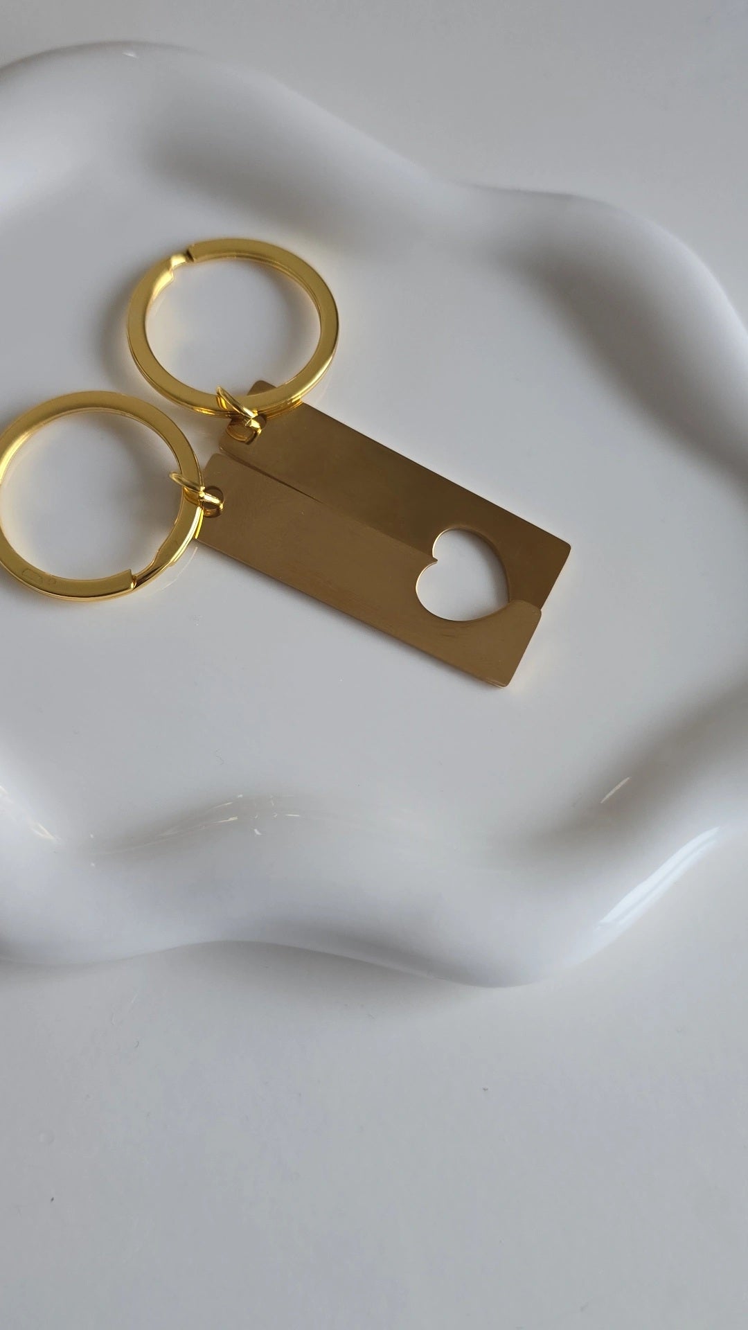 2pcs Connecting personalised love heart keyring