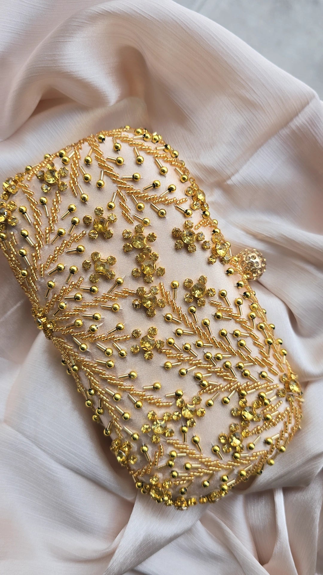 Gold Beaded Clutch bag