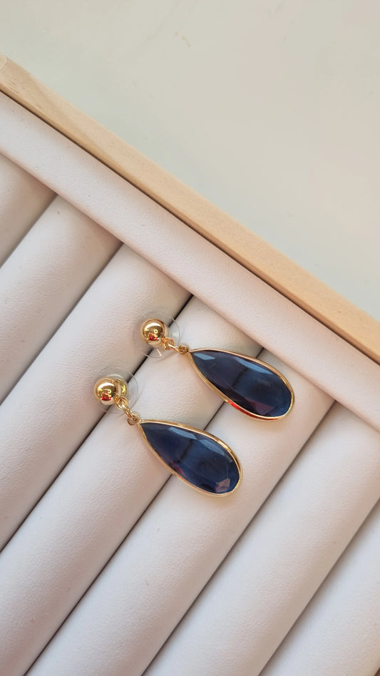 Blue water drop earrings