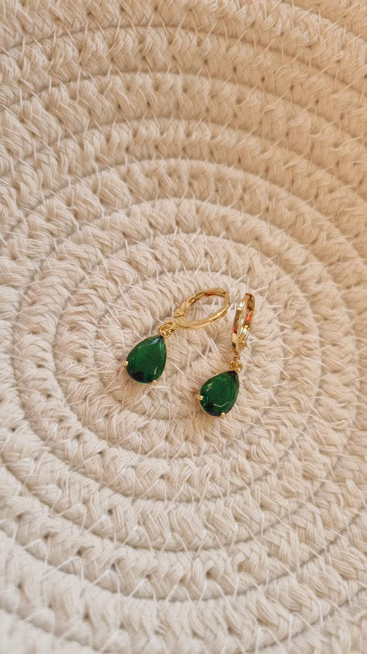 Green tear drop  earrings