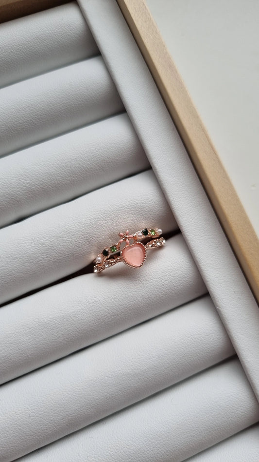 Love heart rosegold ring