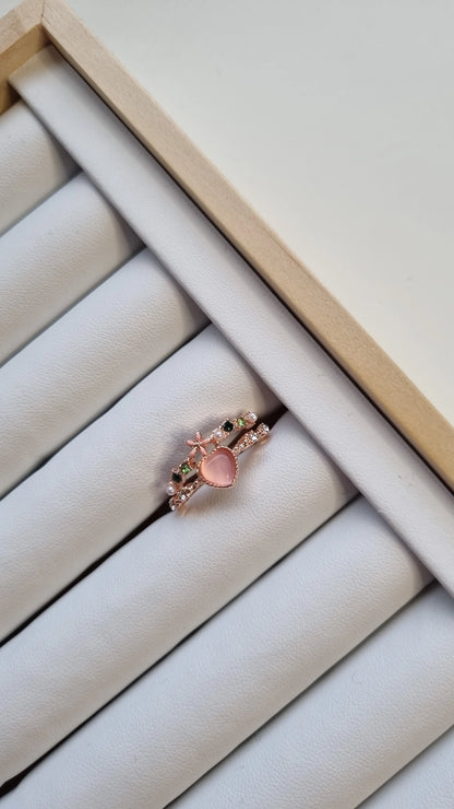 Love heart rosegold ring
