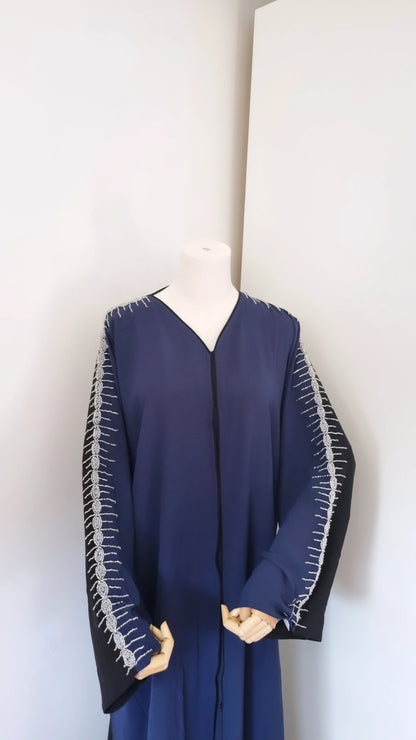 Navy and black abaya with embellishments
