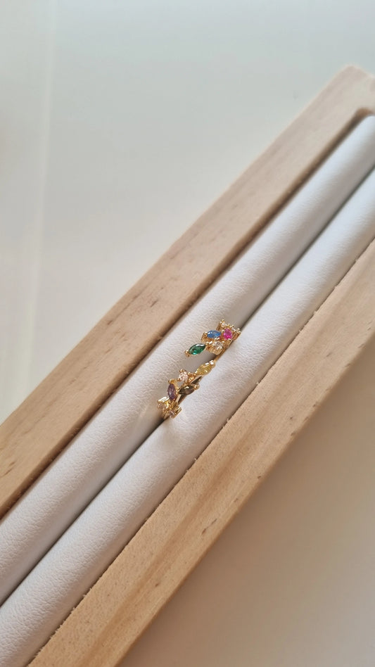 Leaf Colour thin band ring