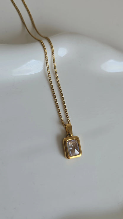Square stone necklace