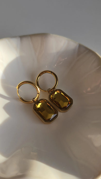 18k Gold plated Yellow drop earring