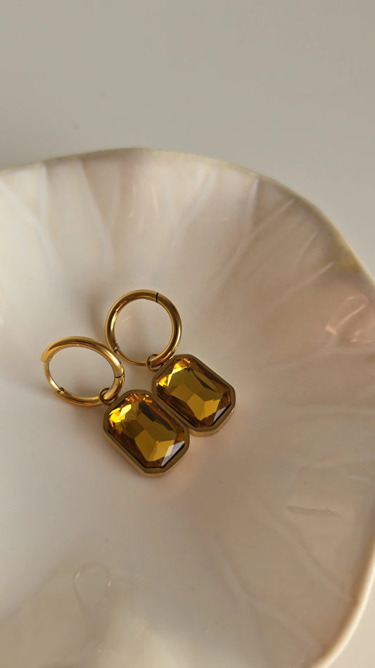 18k Gold plated Yellow drop earring