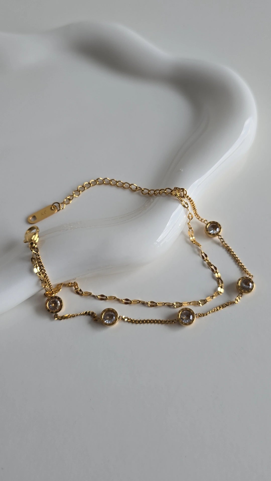 18k Gold plated double chain bracelet