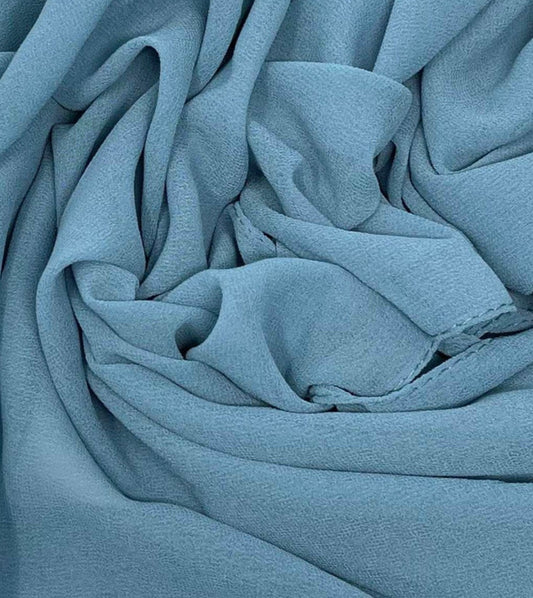 Premium ocean Blue Chiffon