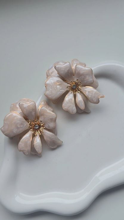 Large resin Flower Earrings