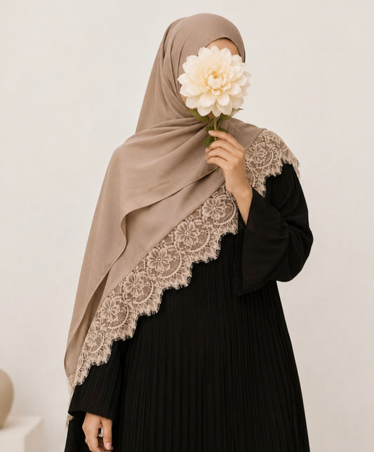 Nude Lace Modal Hijab
