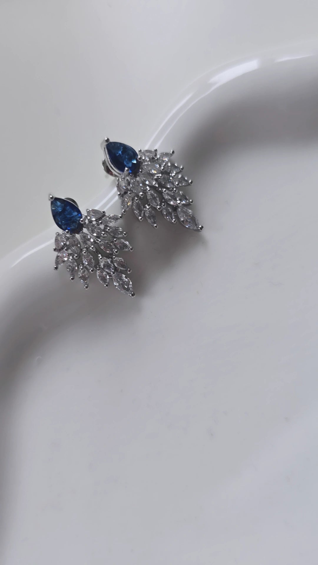 Blue fan Earrings