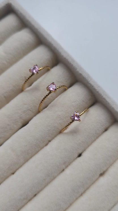 Mini Pink heart ring
